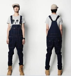 Men-s-fashion-jeans-casual-trousers-overalls-casual-pants-suspenders-man