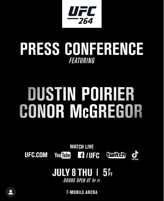 Jadwal UFC 264 Dustin Poirier vs Conor McGregor ‘Trilogy’